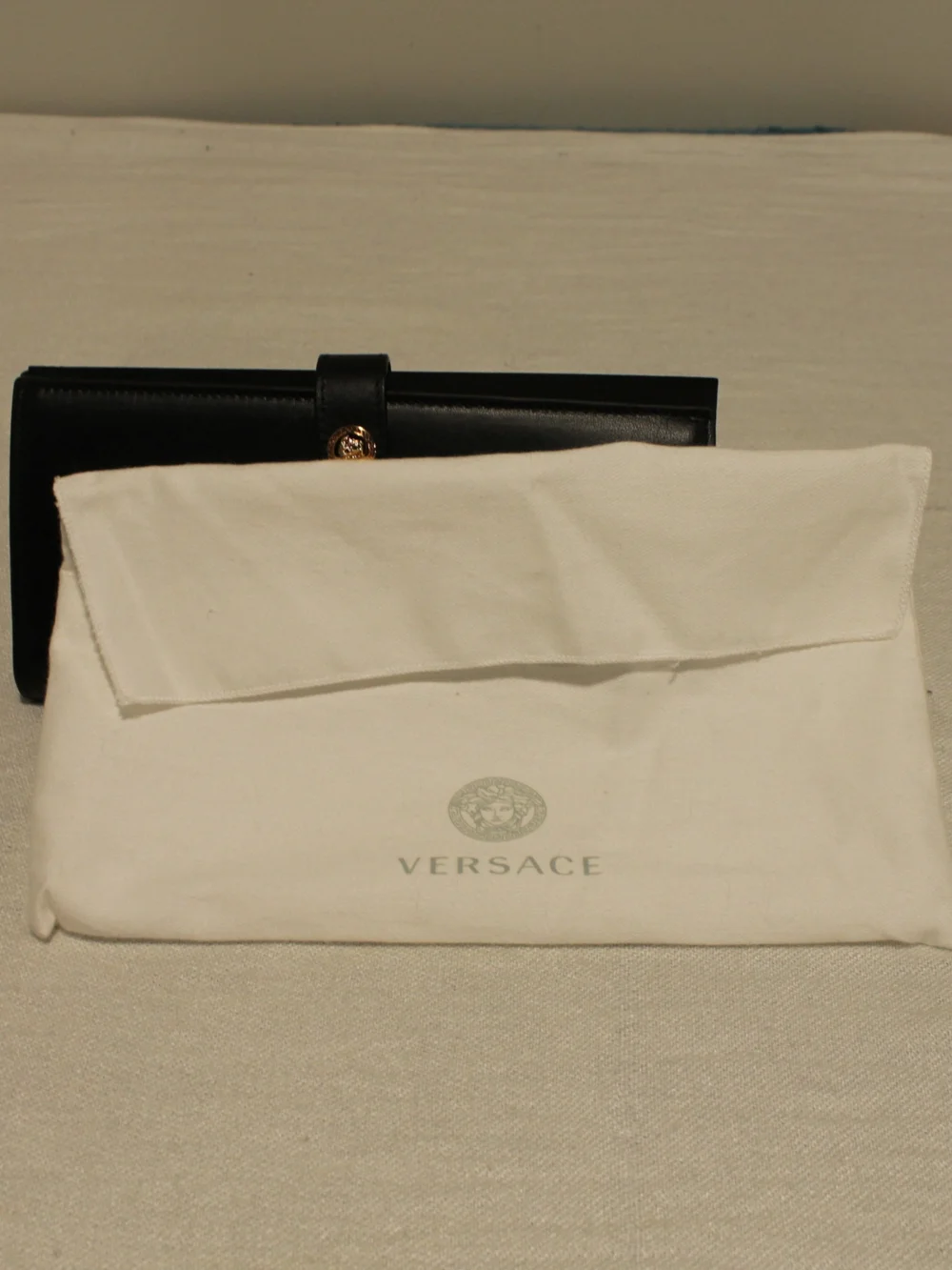 Versace Black Leather Wallet with Authenticity Card